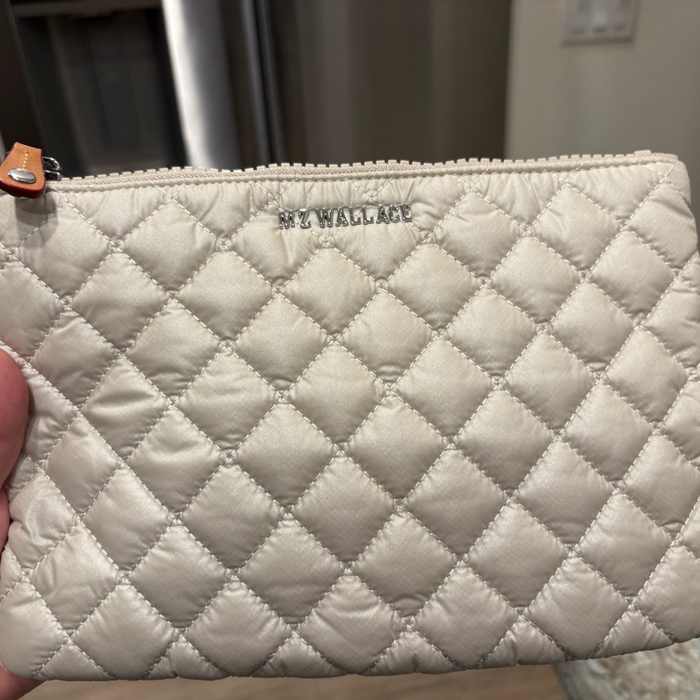 MZ Wallace Metro Cosmetic pouch ivory cream coral